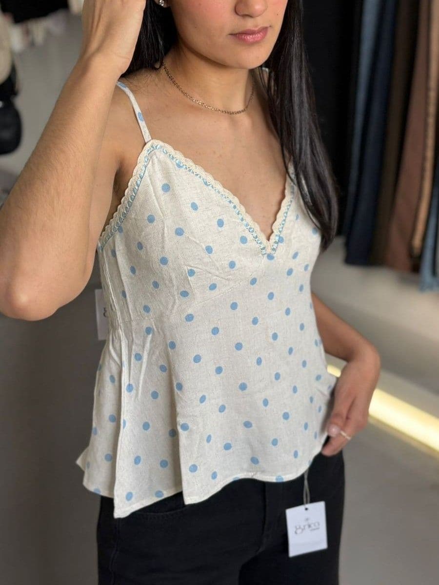 Musculosa Lino Lunares